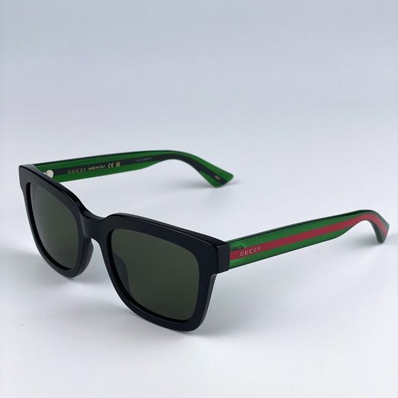 NEW GUCCI GG0001SN 002 Black Green Grey Square Unisex Sunglasses - Picture 11 of 14
